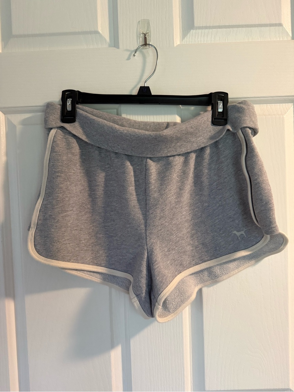 PINK Victoria's Secret Grey Athletic Lounge Shorts with White Trim